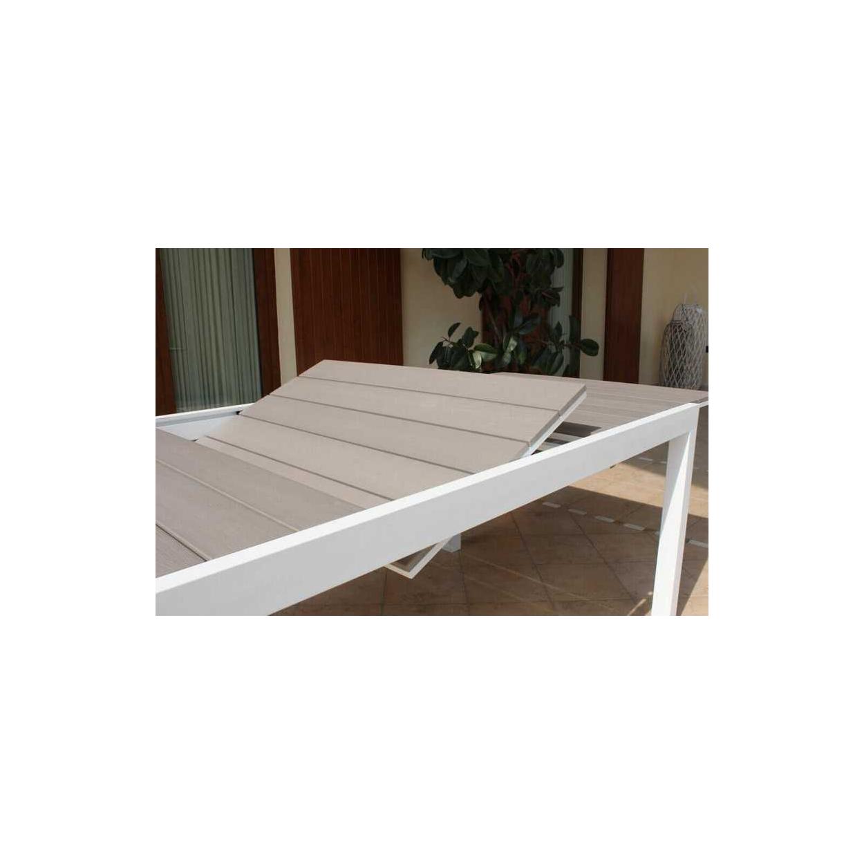 Offerta! Tavolo da giardino in alluminio allungabile BELLUNO misura 160 /  240 x 100 h 75 colore TAUPE